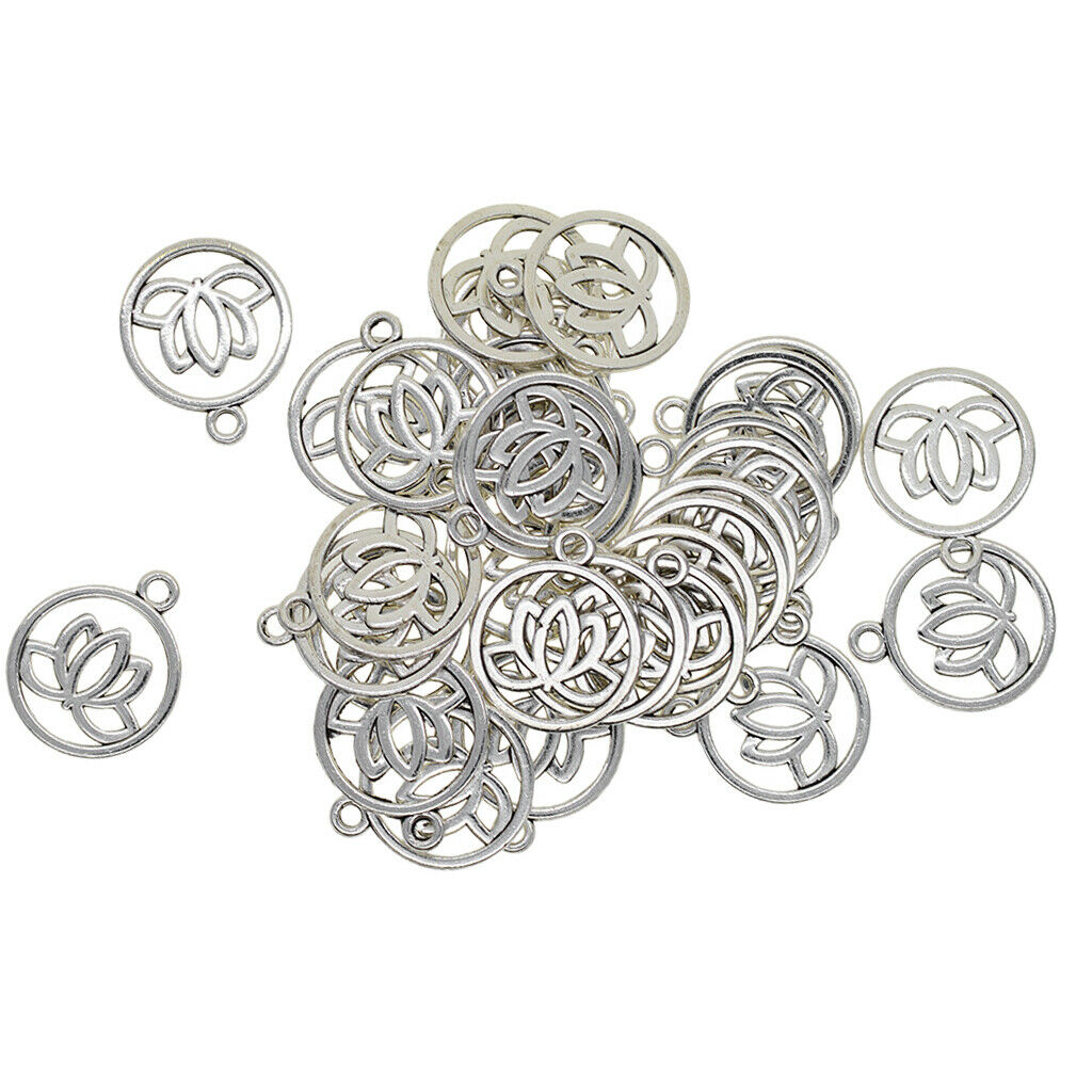 30 Pcs Tibetan Crafts Charms Flower Pendants For Necklace