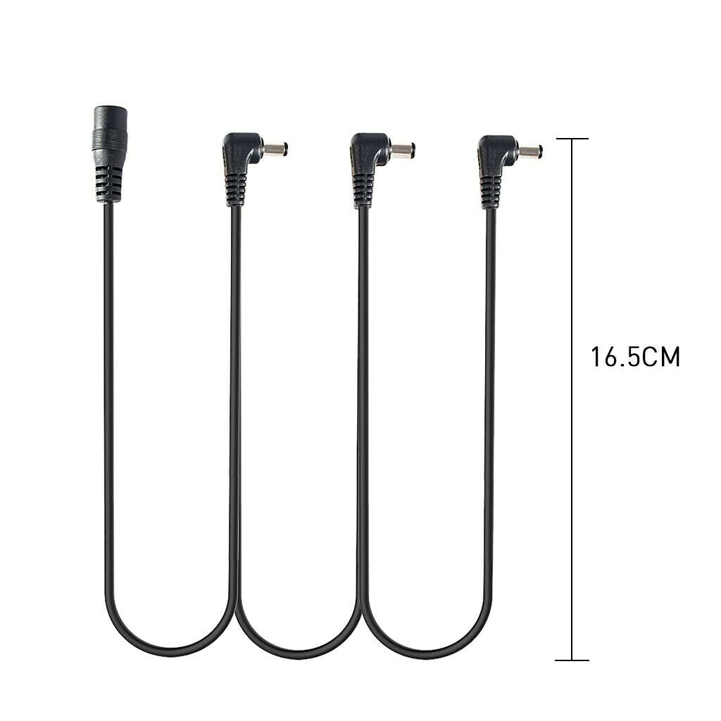 3 Pin Right-angled Daisy Chain Power Cord for Guitar Effects Pedal