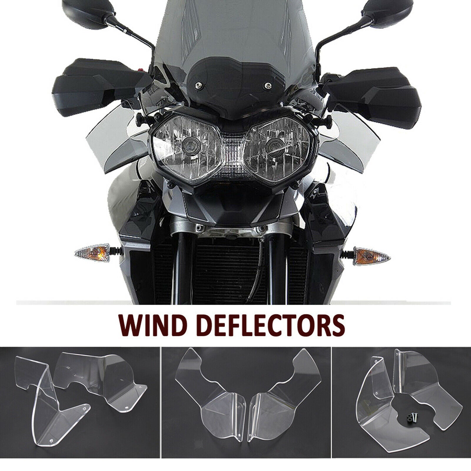 2PCS Motorcycle Hand Guards Wind Deflector Hand Shield Handguard Compatible with