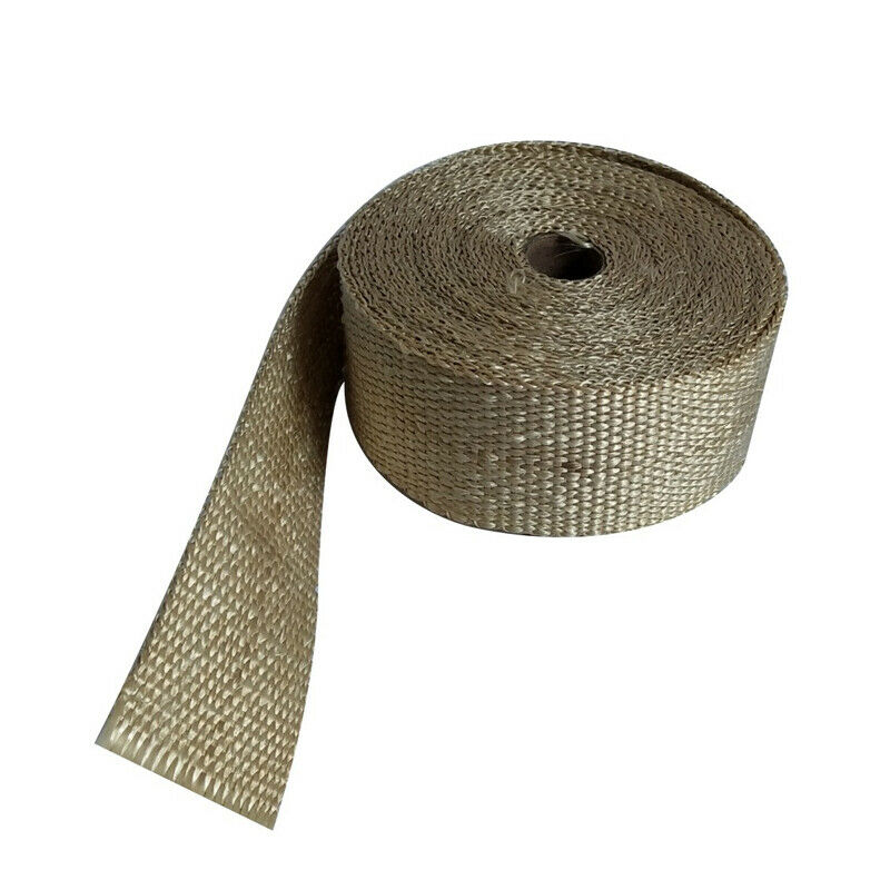 15M Exhaust 900â„ƒ Insulation Glass Fiber Tape Wrap Thermal Strip W/ Fixed ties