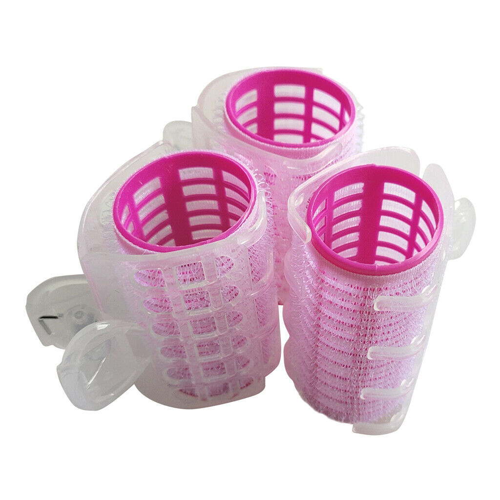Magic Rollers Cling Stick Hair Curler Curls Wave Styling Salon Tool Pink