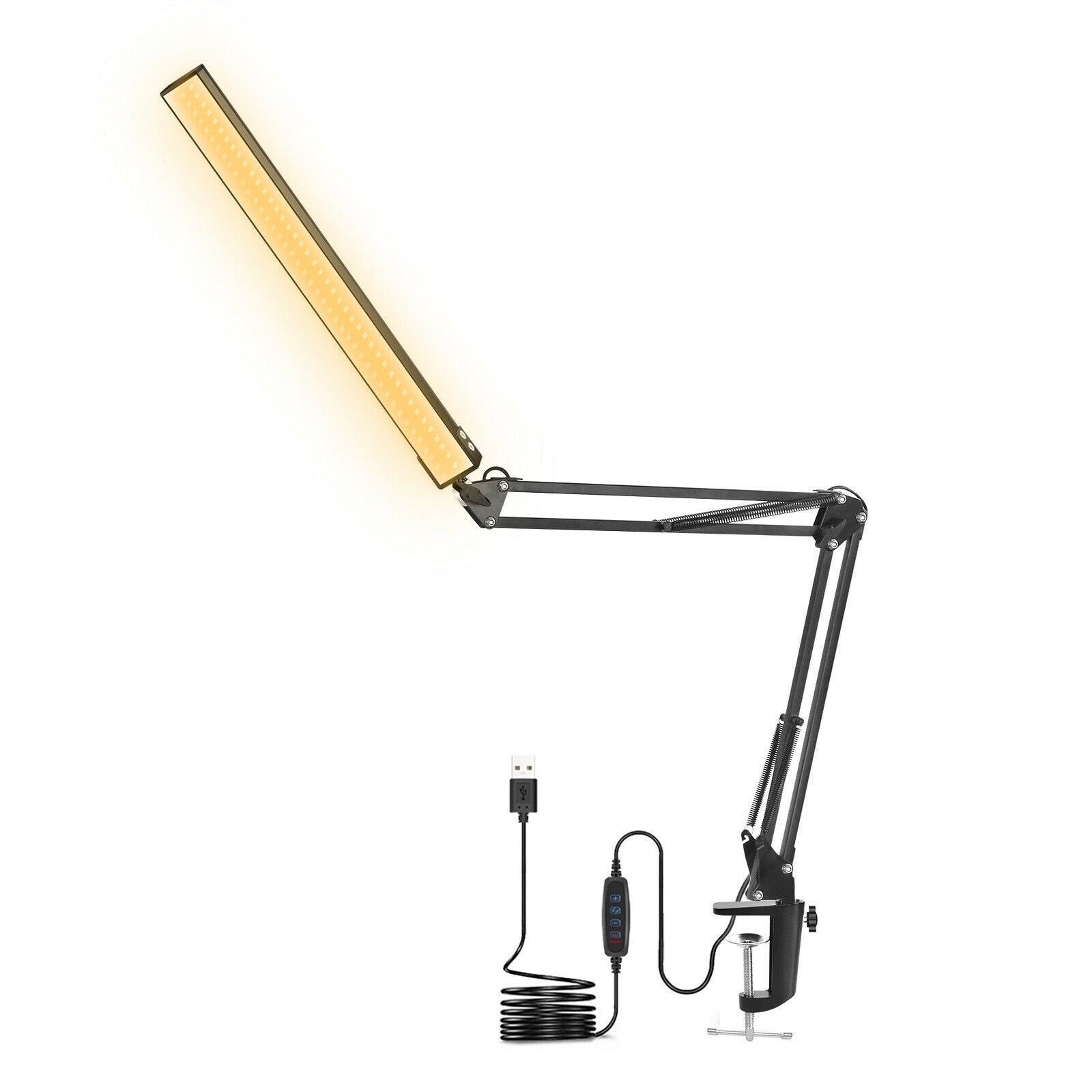 Swing Arm LED Desk Lamp with Clamp, Dimming Adjustable Architect Work Light