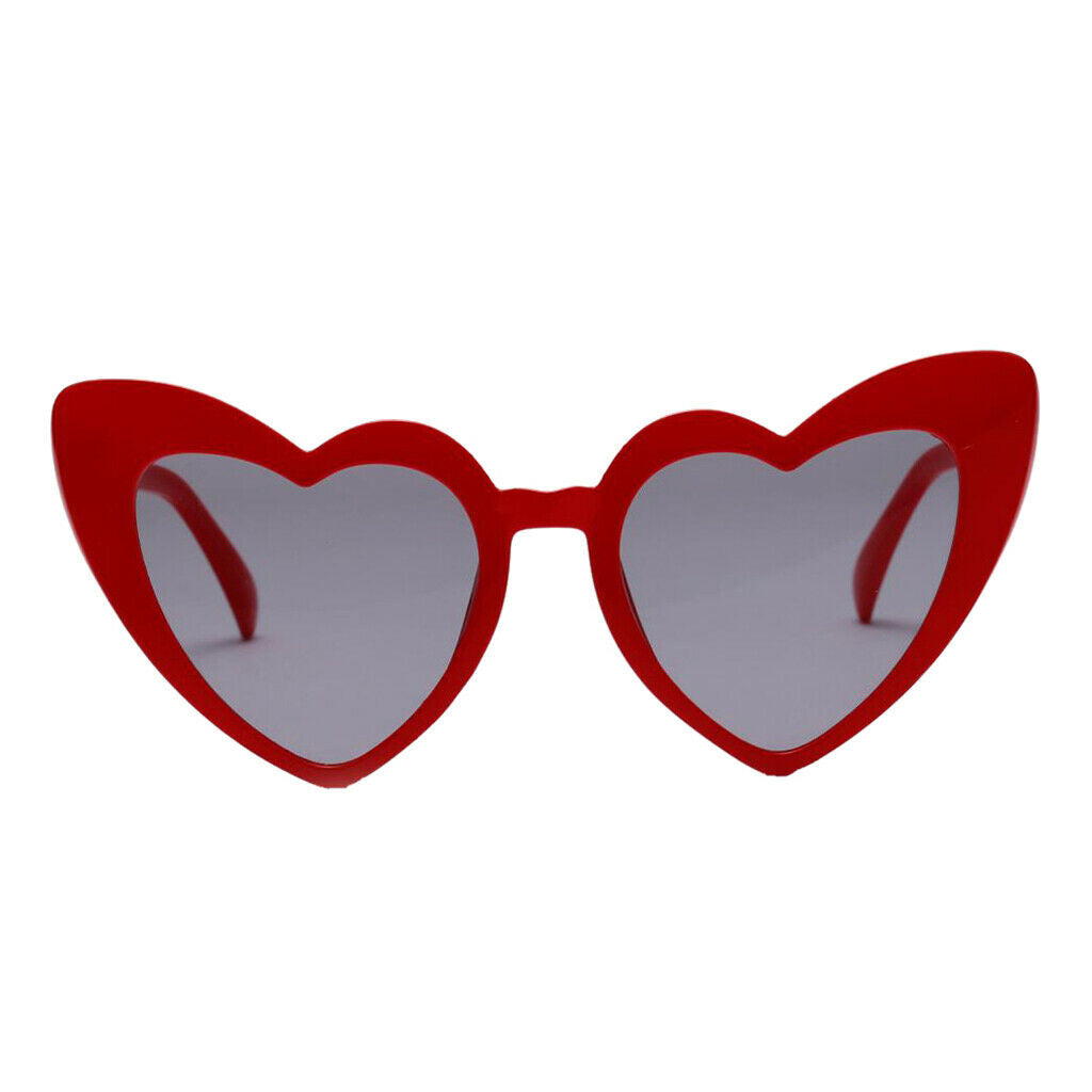 2X Heart Frame Sunglasses Retro Style Sun Glasses Shades Party Eyewear Red