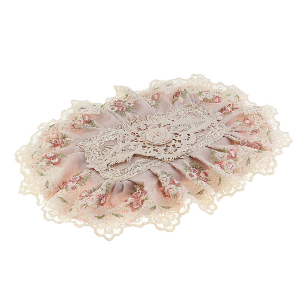 Lace Napkin Towel Paper Tissue Pocket Box Cover Storage Bag   Pink