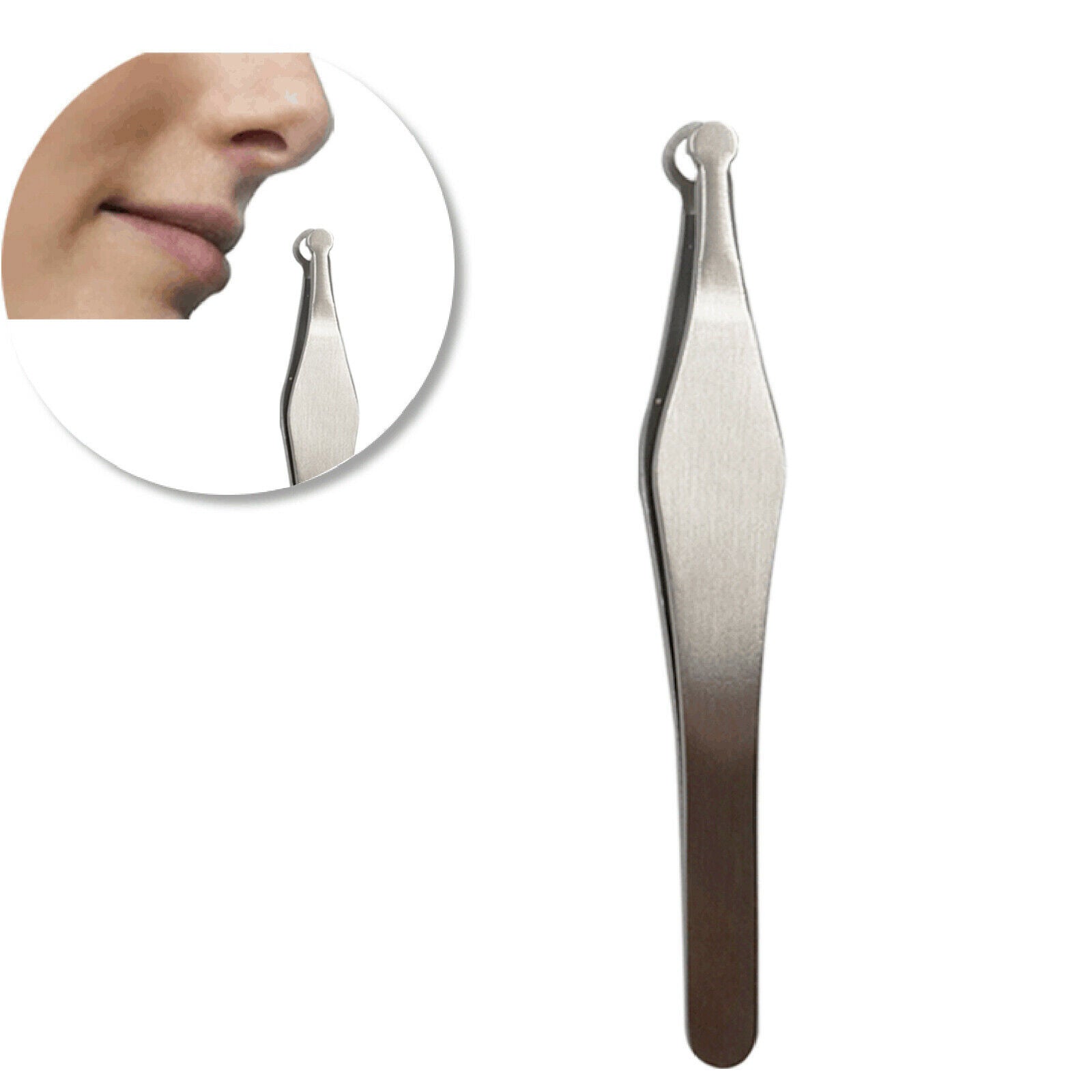 Universal Stainless Steel Nose Hair Tweezers Shaving Round Tip Safe Kit