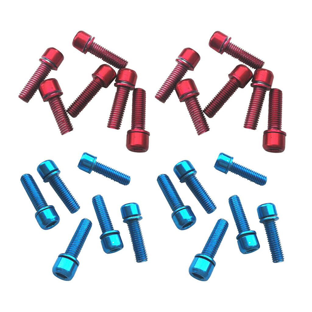 24pcs Hex Socket Screws M5x18 Handlebar Stem Water Bottle Cage Holder Accs