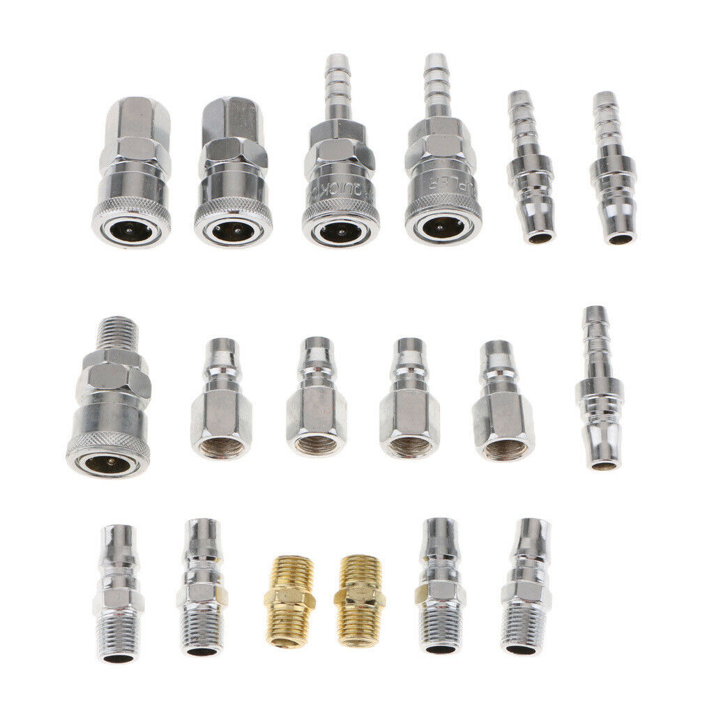 18x Quick Coupler Set Connector Air Hose Fitting 1/4" Female + Male