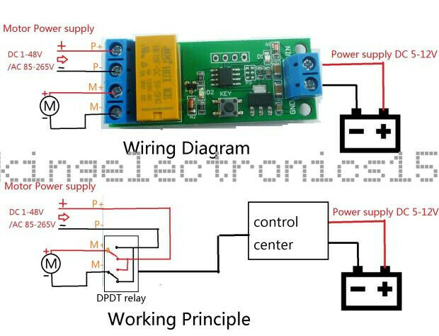 DC 5V-12V DPDT Control Reversing Polarity Relay Motor CW CCW MCU Delay Timer