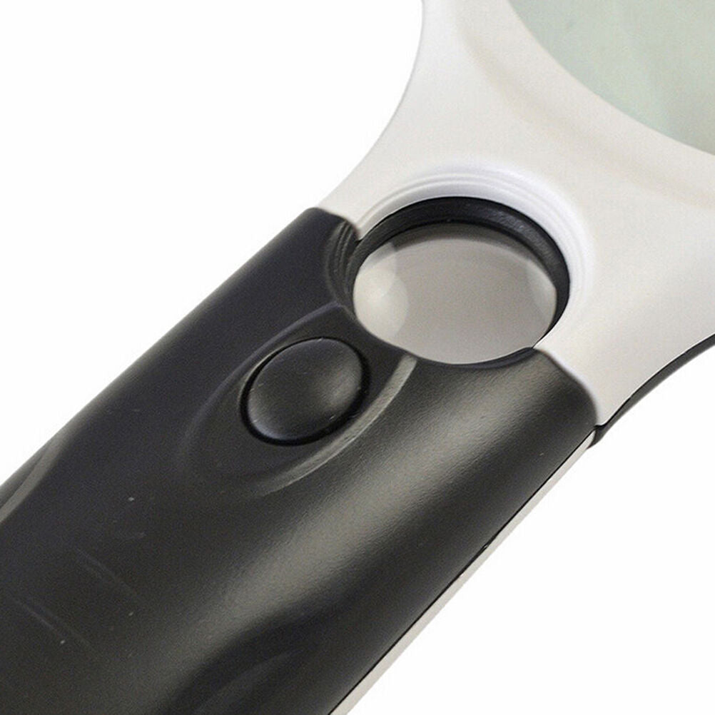 Handheld 45X Magnifying Reading Glass Lens Jewelry Loupe With 3 LED Light BDAU