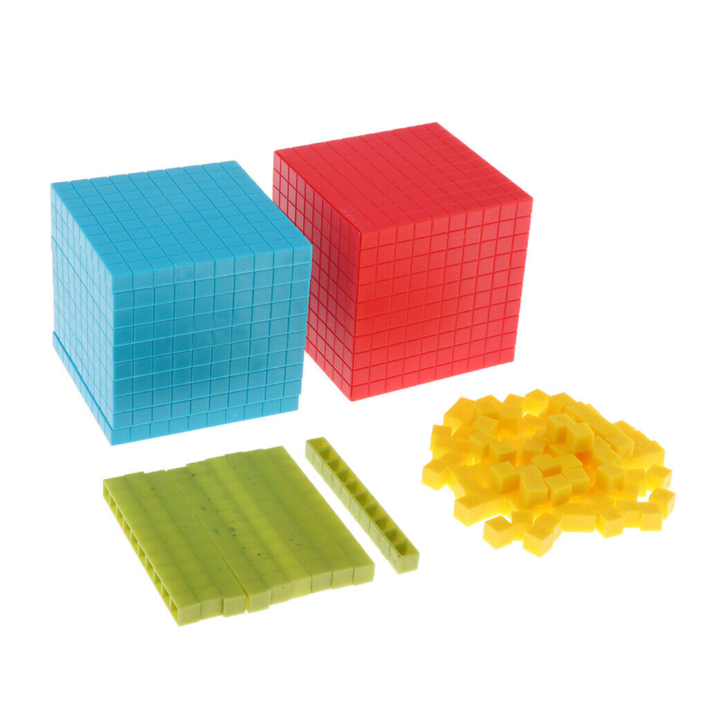 121x Educational Kid Baby Gift Base Ten Manipulative Maths Learning 4 Colors