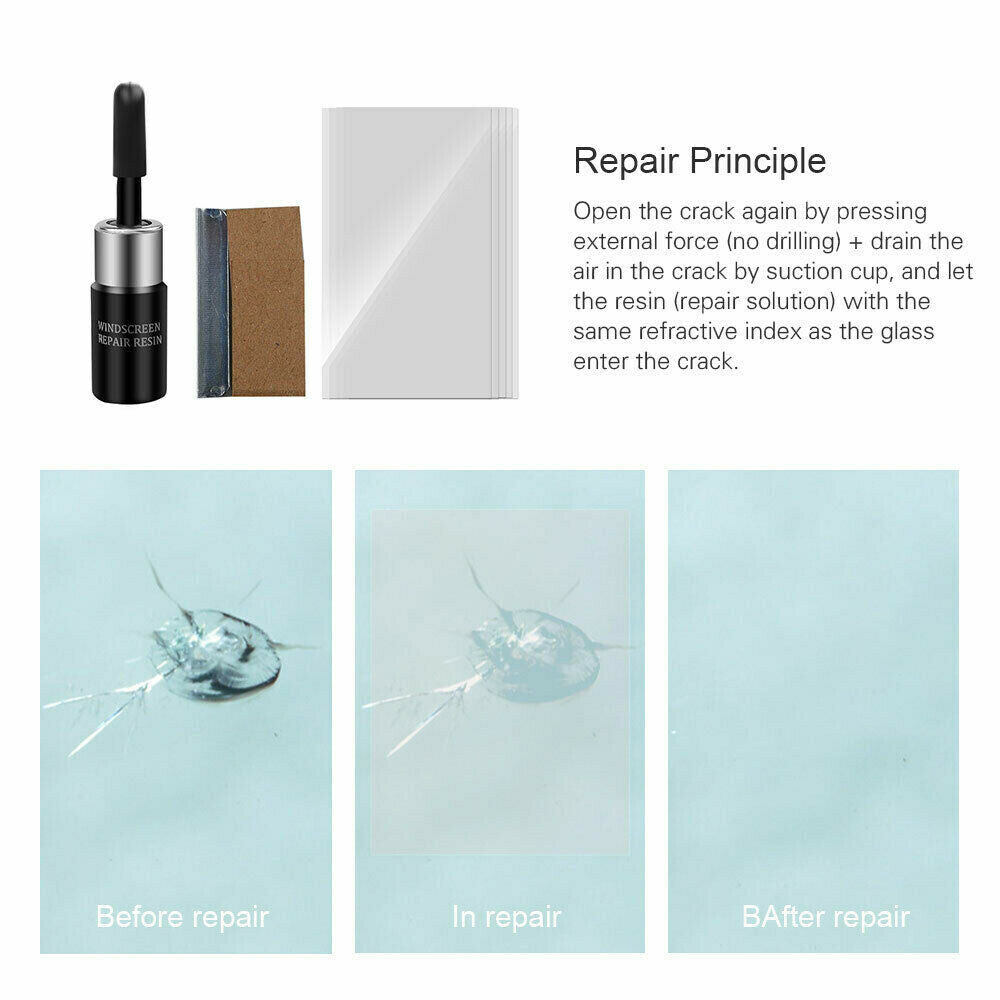 2Sets Automotive Glass Nano Repair Fluid Car Window Glass Crack Chip Repair Tool
