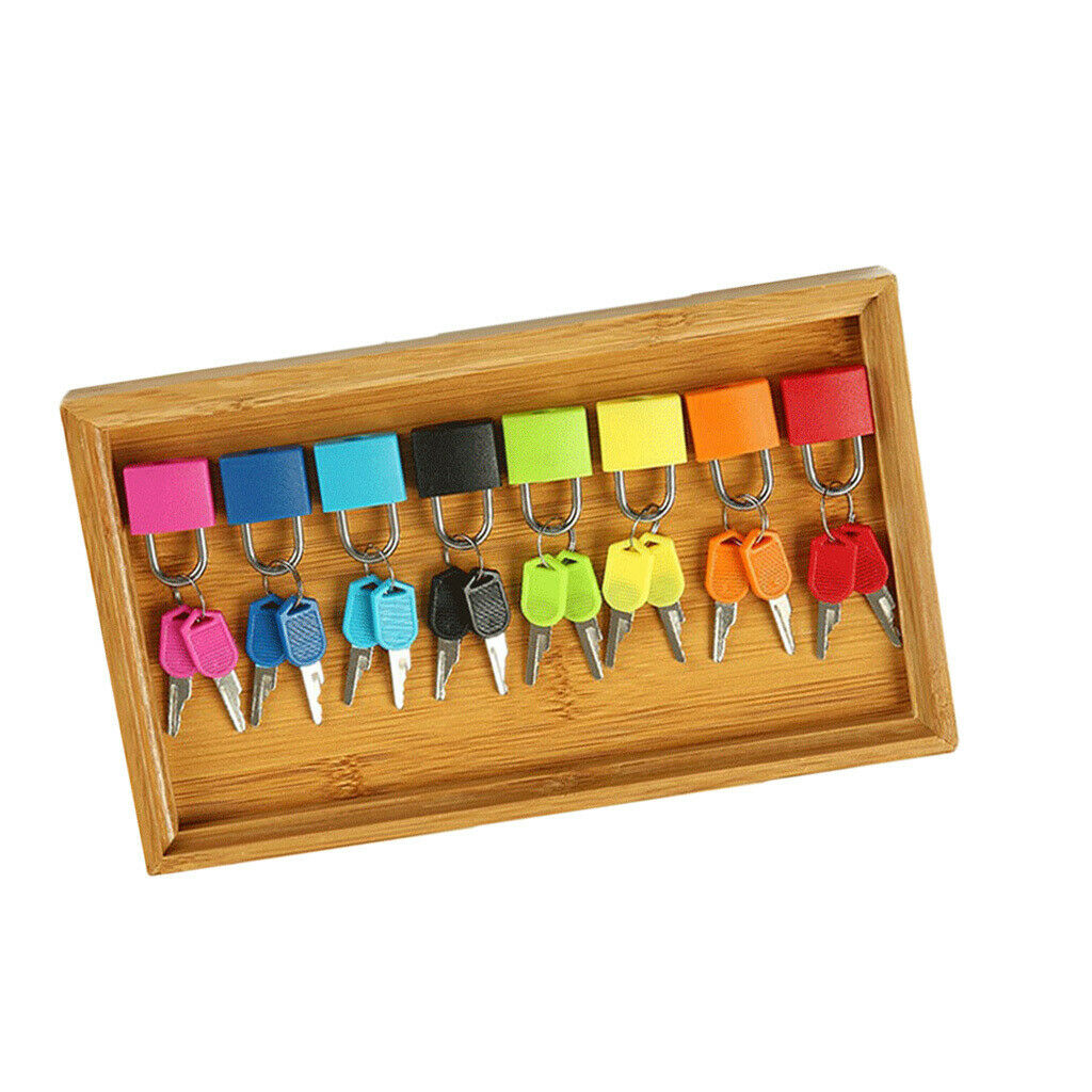 8 Pieces Universal Lock & Keys Kit in Wooden Salver Children Color Perception