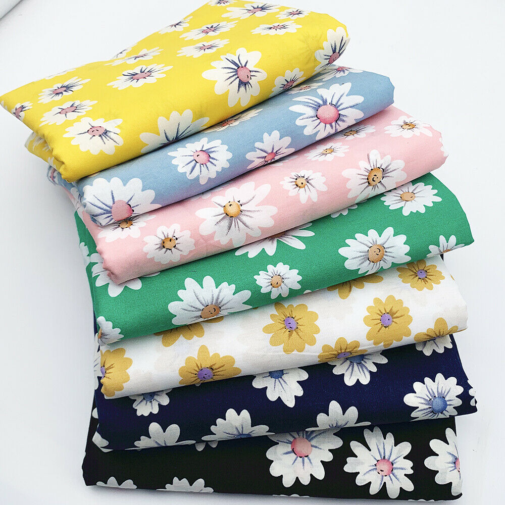 7Pcs Sunflower Cotton Fabric Patchwork DIY Quilting Sewing Handmade Material