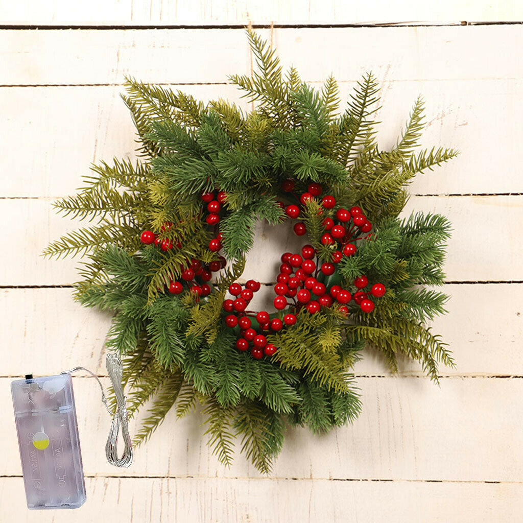 16 inch Winter Christmas Leaf Wreath Garland Front Door Home Party Decor