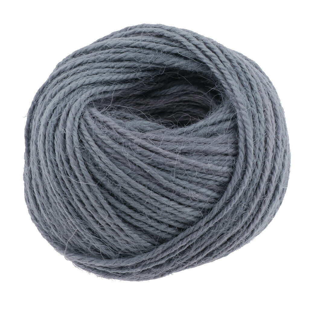 Grey 50m Jute Burlap Twine String Cord DIY Craft Scrapbooking Wedding Decor