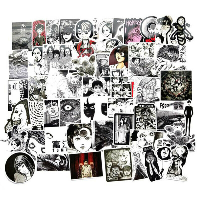 56Pcs Horror Comics Stickers Japanese ITO leap second Laptop Luggage D NT.l8