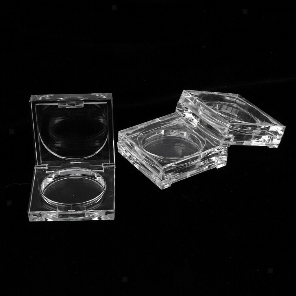 3Pcs Crystal Clear Empty Powder Case Makeup Blush Box DIY Cosmetic Container