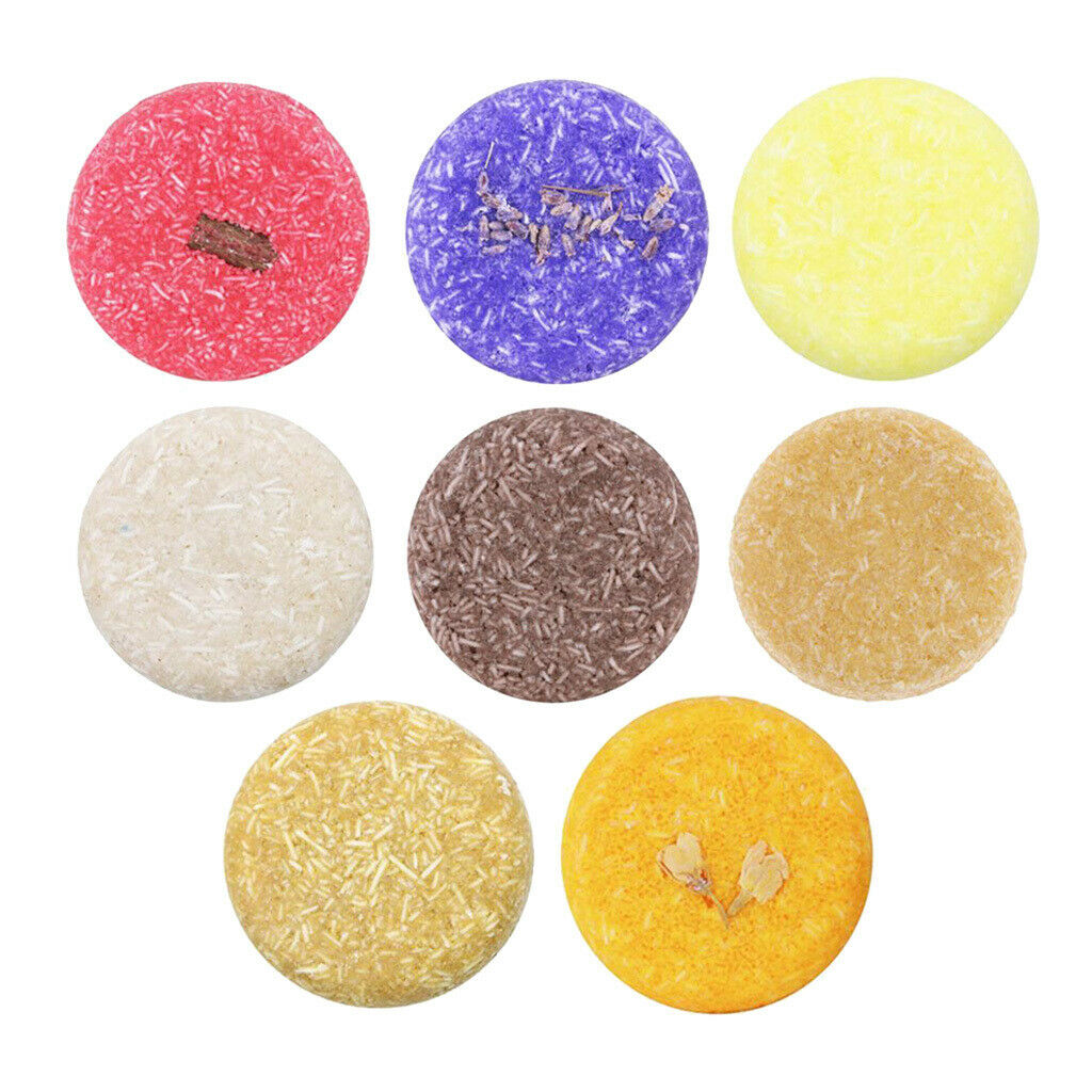 8 Pieces Organic Handmade Solid Shampoo Soap Bar 3cm Eco-Friendly for Dry Hair