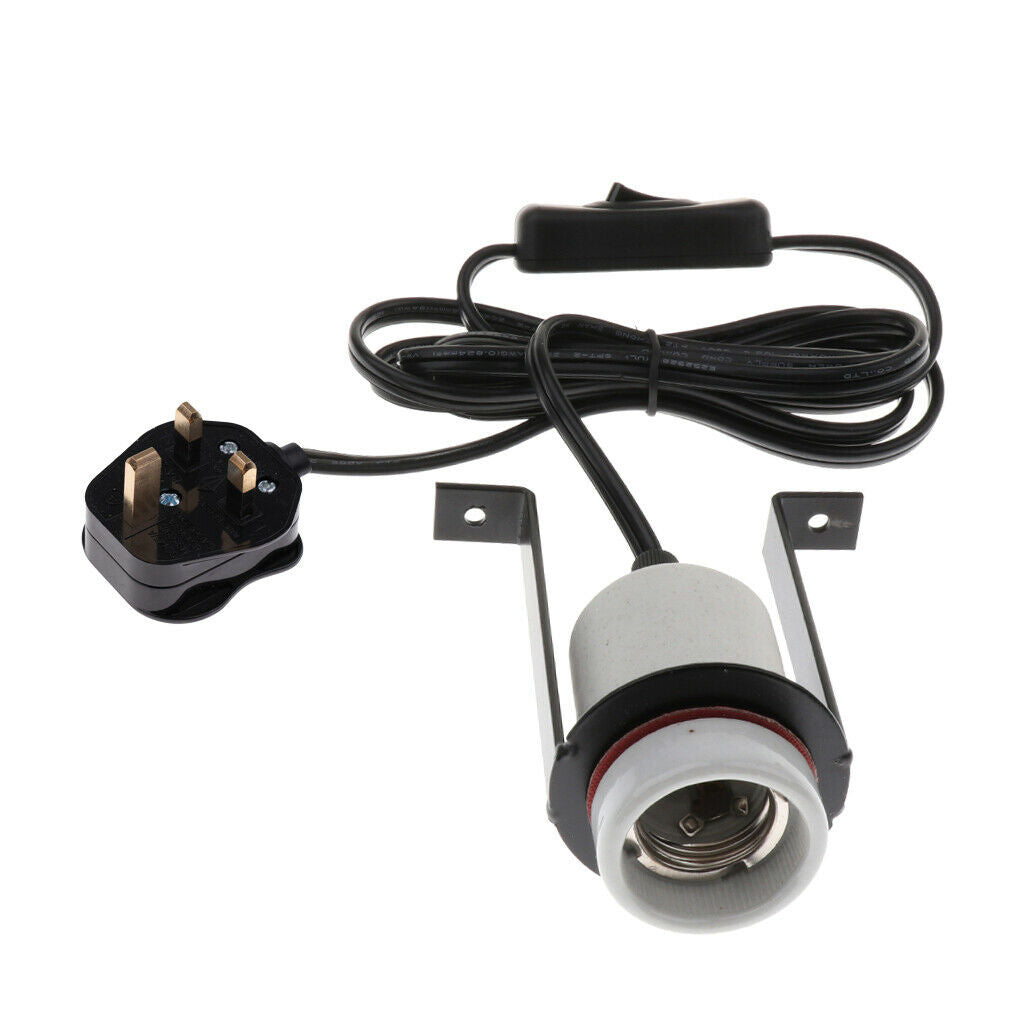 Reptile Basking Lamp Holder, UVA/UVB Light Bulb E27 Socket Can Clip on Terrarium