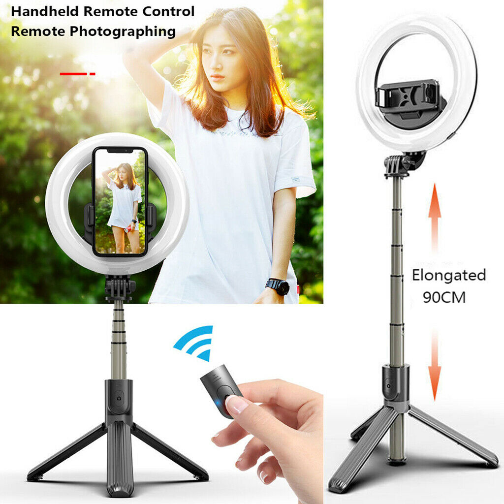 5" Bluetooth Selfie Stick Tripod Stand With LED  Fill Light For Smartphone