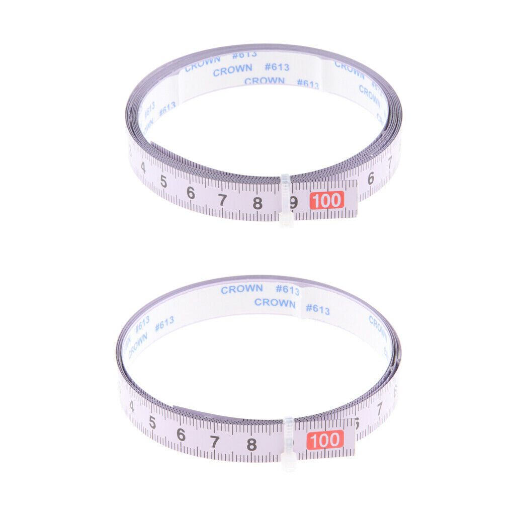 2 Pieces Miter Saw Track Tape Metric Ruler Middle(1M-0-1M) Positive (0-1M)