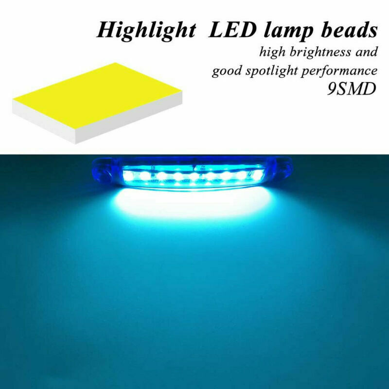 20X Blue 9 LED Sealed Side Marker Clearance Light 24V Car Truck Trailer Lorry