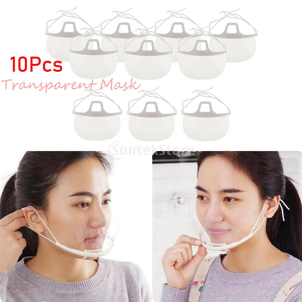 10pcs Plastic Mouth Shield Mouth Guard for Food Maker Restaurant Hotel