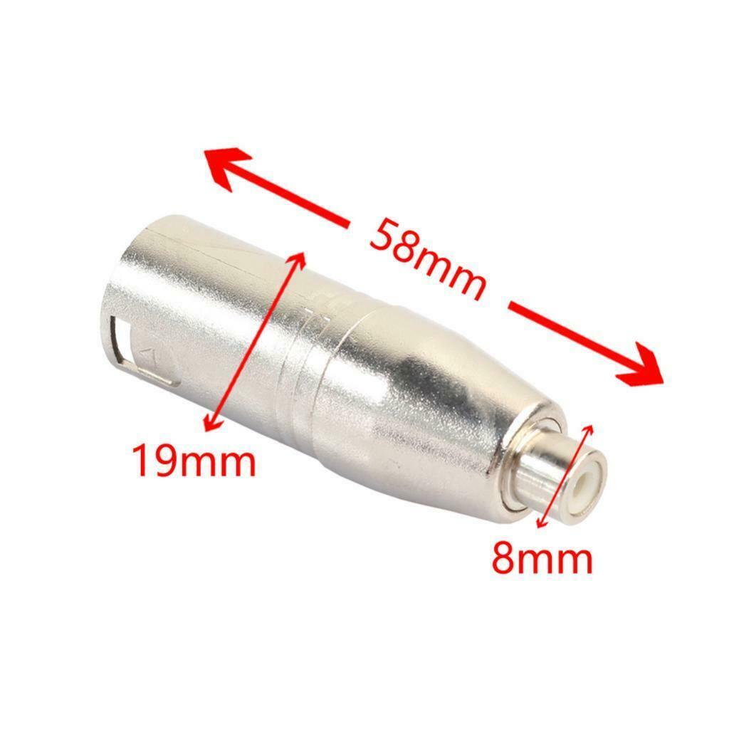 Professional XLR 3Pin Male to RCA Female Plug Mic Cable Mixer Amp Audio Adapter