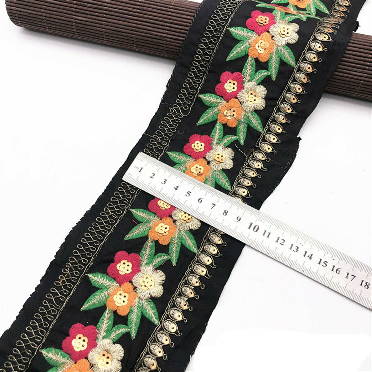 1Yrds Embroidery Jacquard Ribbon Braid Retro Ethnic Lace Webbing Cloth Trim DIY