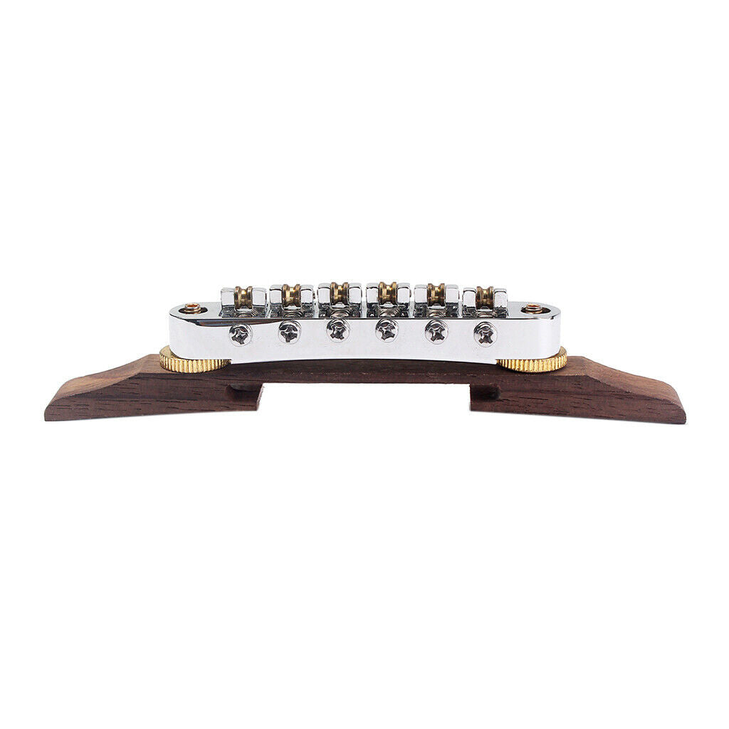 Exquisite Metal Roller Saddles, Rosewood Bridge Replacement for Archtop Jazz
