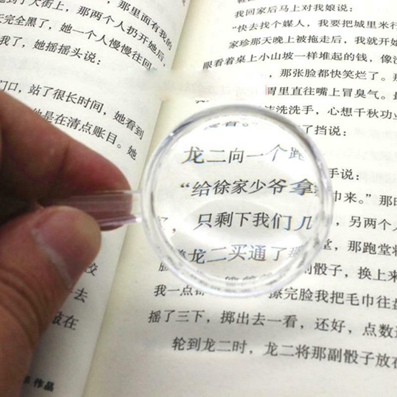 Plastic Handheld Magnifier 3X-5X Magnifier Mini Pocket Magnifying Glass for Read
