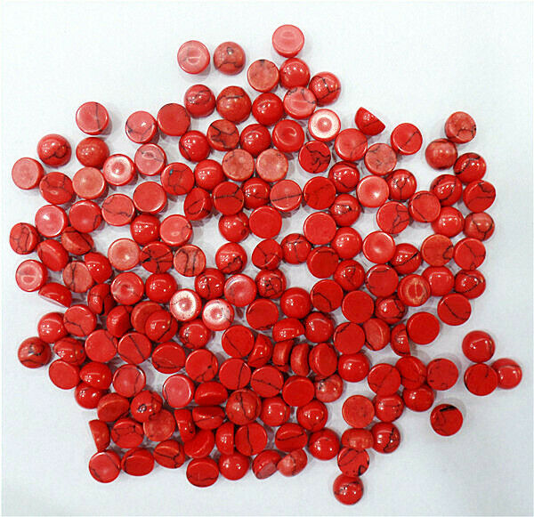 100Pcs 6mm Wholesale Red Turquoise Round Cab Cabochon DIY Accessories HH7100