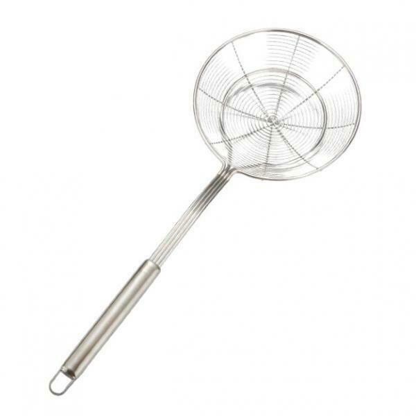 Set of 2 Stainless Steel Skimmer Ladle Colander Pasta with Long Handle