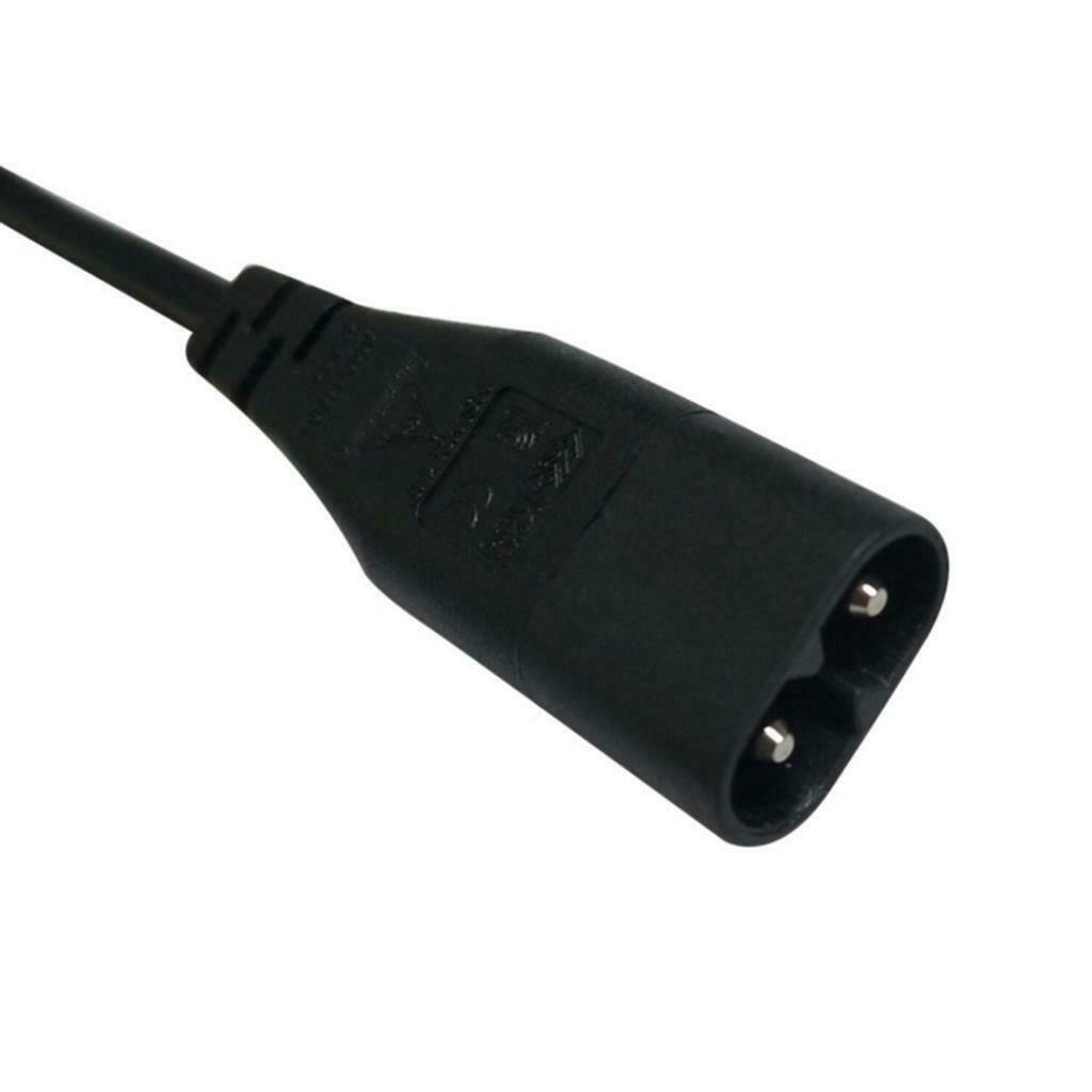 Black PVC IEC320 C8 Male to 2x C7 Female Power Adapter 0.98ft PDU  Server Kit