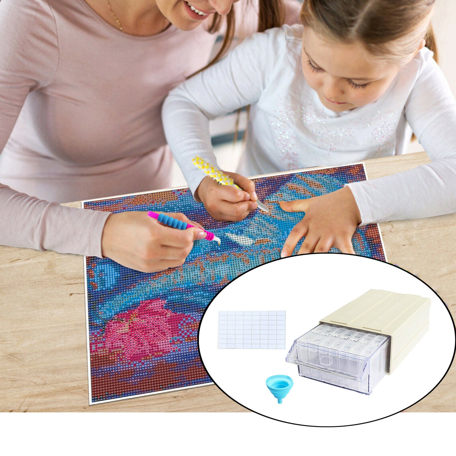 Portable Durable 35 Grids 5D Diamond Embroidery Storage Box Organizer Case