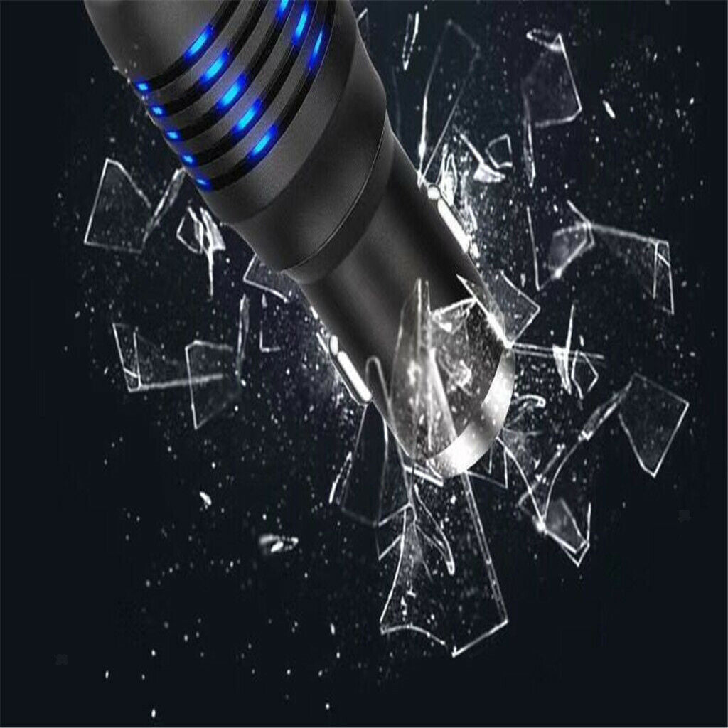 Car Charger, Dual USB Port Cigarette Lighter Adapter Safety Hammer Red