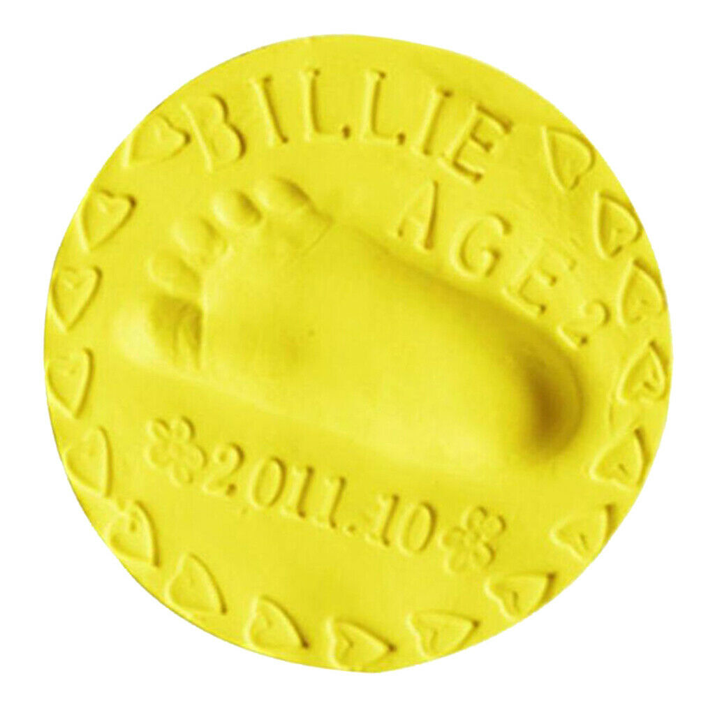 Bag of 2 Air Drying Clay For Babies Hand Print and Foot Print Casting Kit Yellow