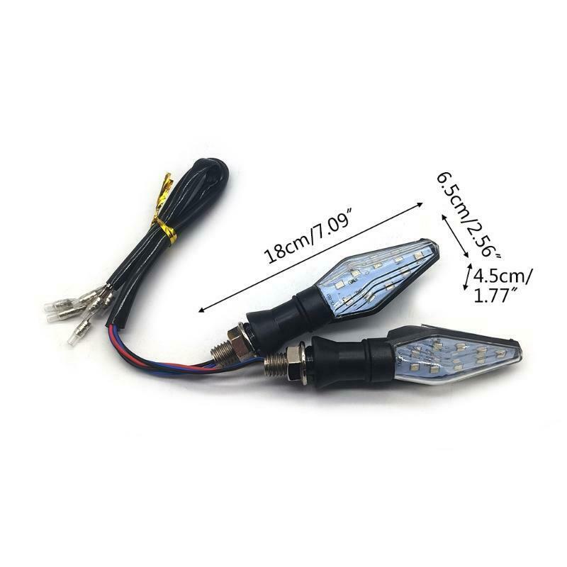 Motorcycle 12LED Two-color Turn Singal Lights 4Pcs for Bike Scooter Waterproof