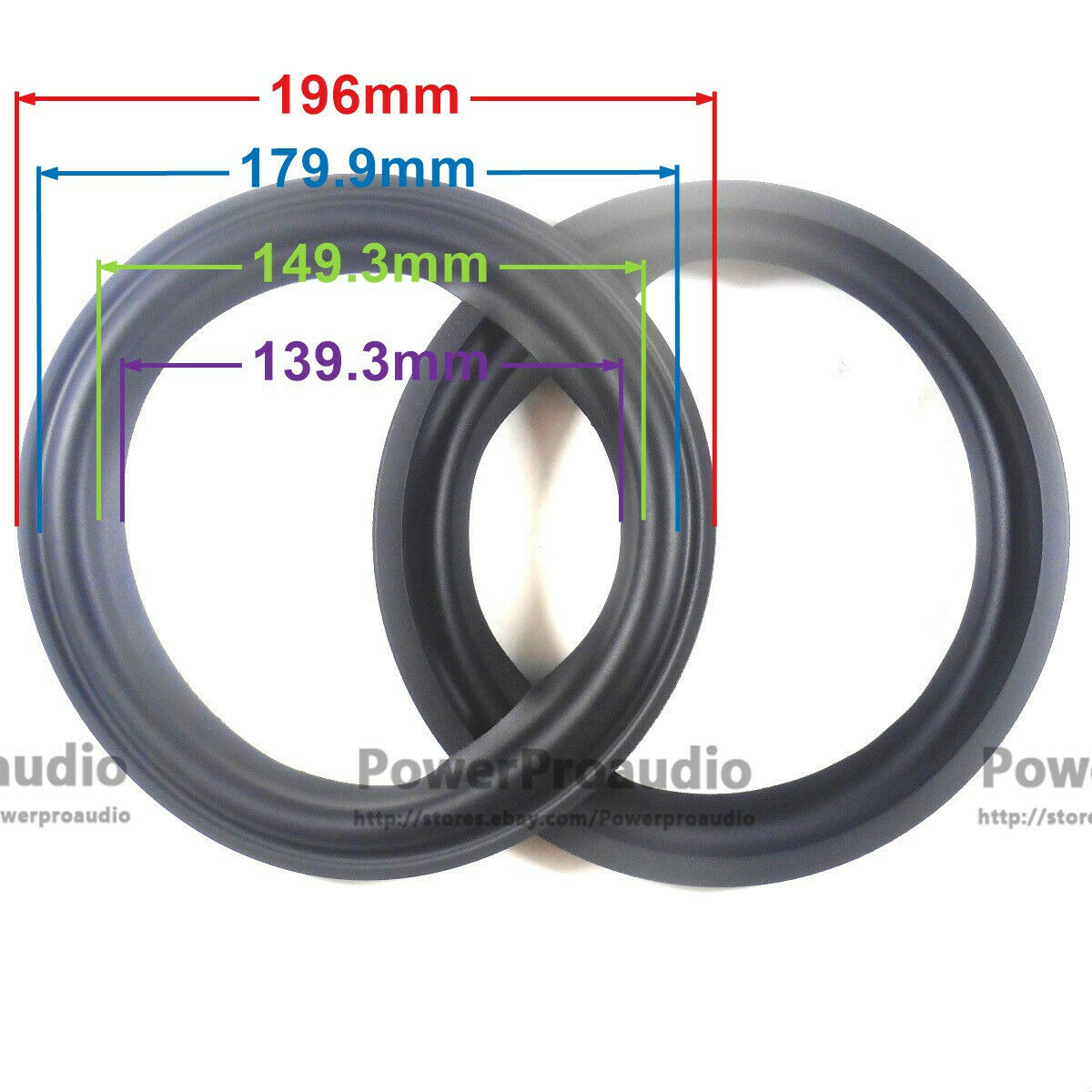 2pcs 8 Inch Rubber surround DIY Fit For Re vel Speaker 196-180-150-140MM