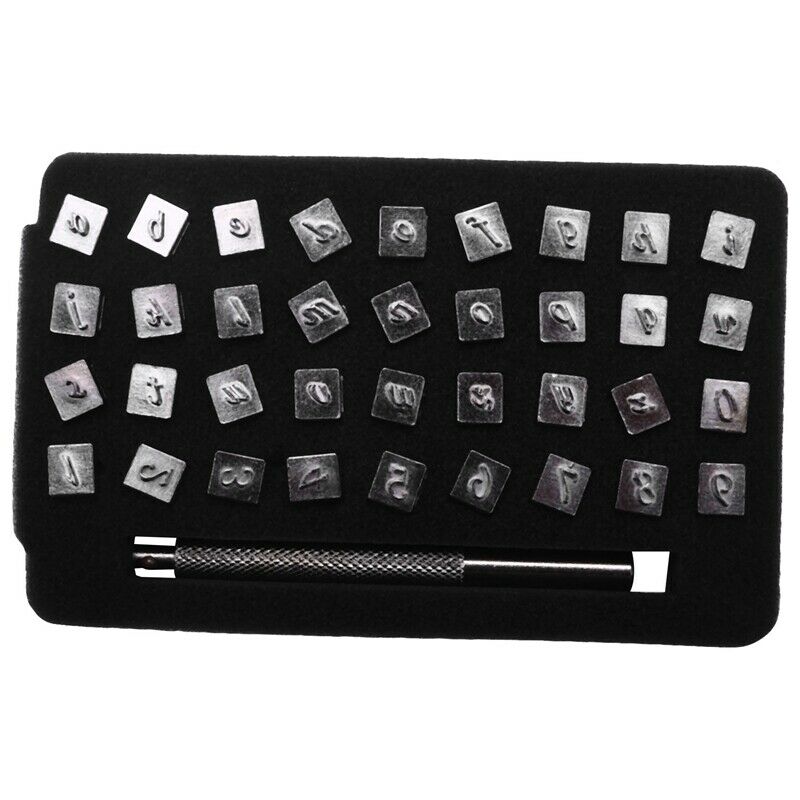 36 Pcs Stamp Letter Number Stamp Punch Set Hardened Metal Wood Leather Punch NC1