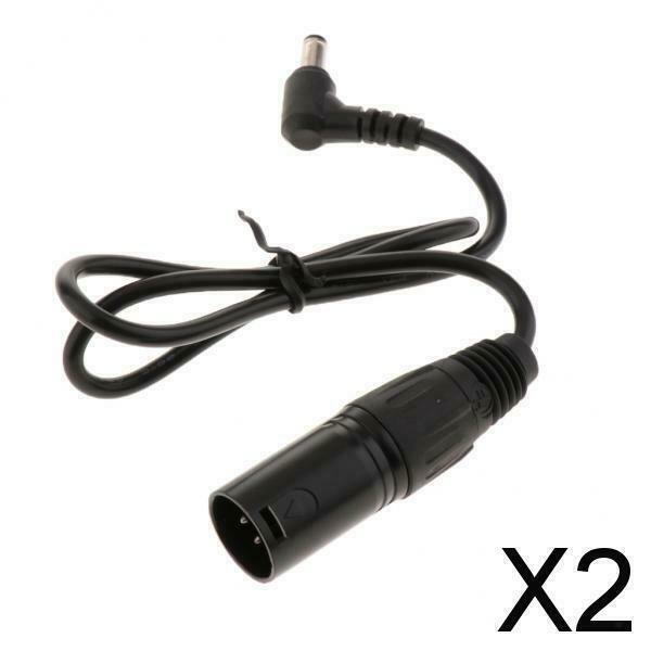 2X 5.5x2.1mm Male Plug to 4 Pins XLR Male Connector DC Power Adapter Cable 60cm