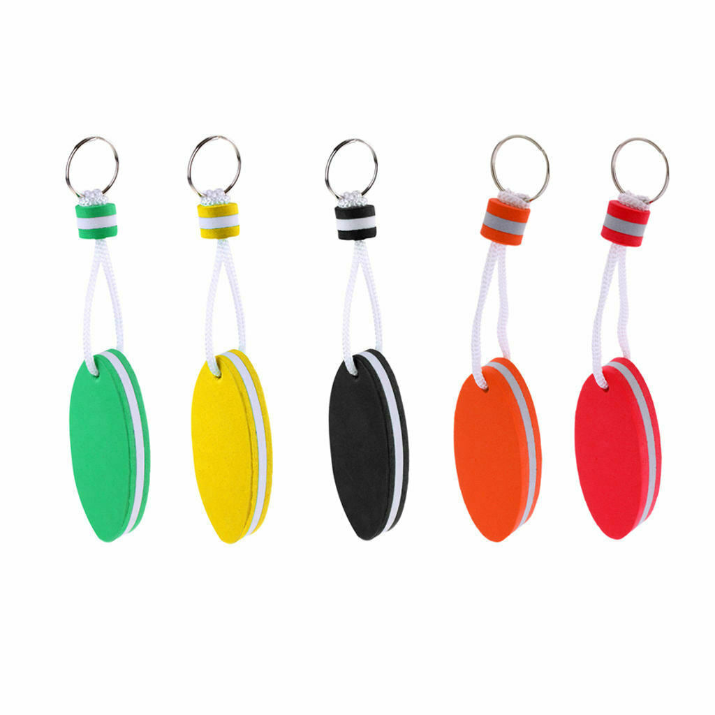5 Pieces Oval Shaped EVA Foam Floating Key  Boat Keychain NEW