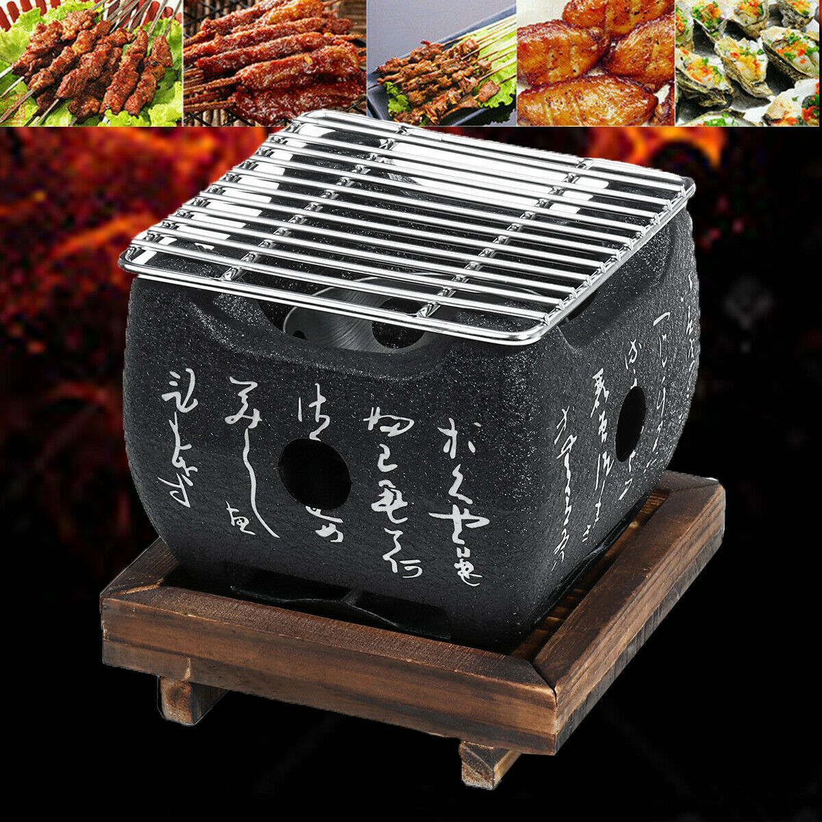 Japanese Korean Ceramic Hibachi BBQ Table Grill Yakitori Barbecue Charcoa @ L â˜ª