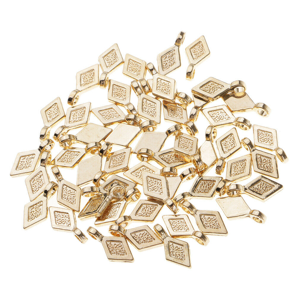 50pcs alloy rhombus bail charms pendants DIY jewelry making findings Craft