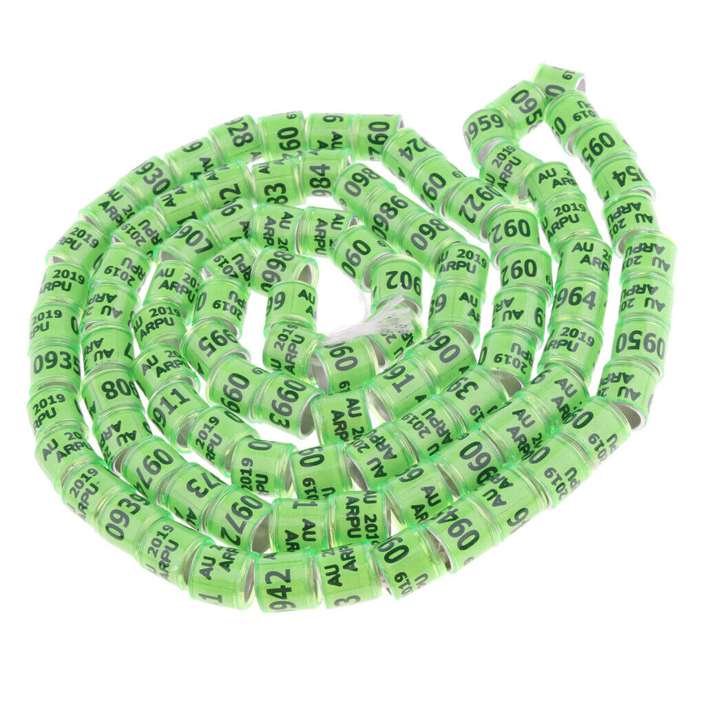 Bird Rings Leg Bands For Pigeon Parrot Canary Hatch Poultry Foot Band Green