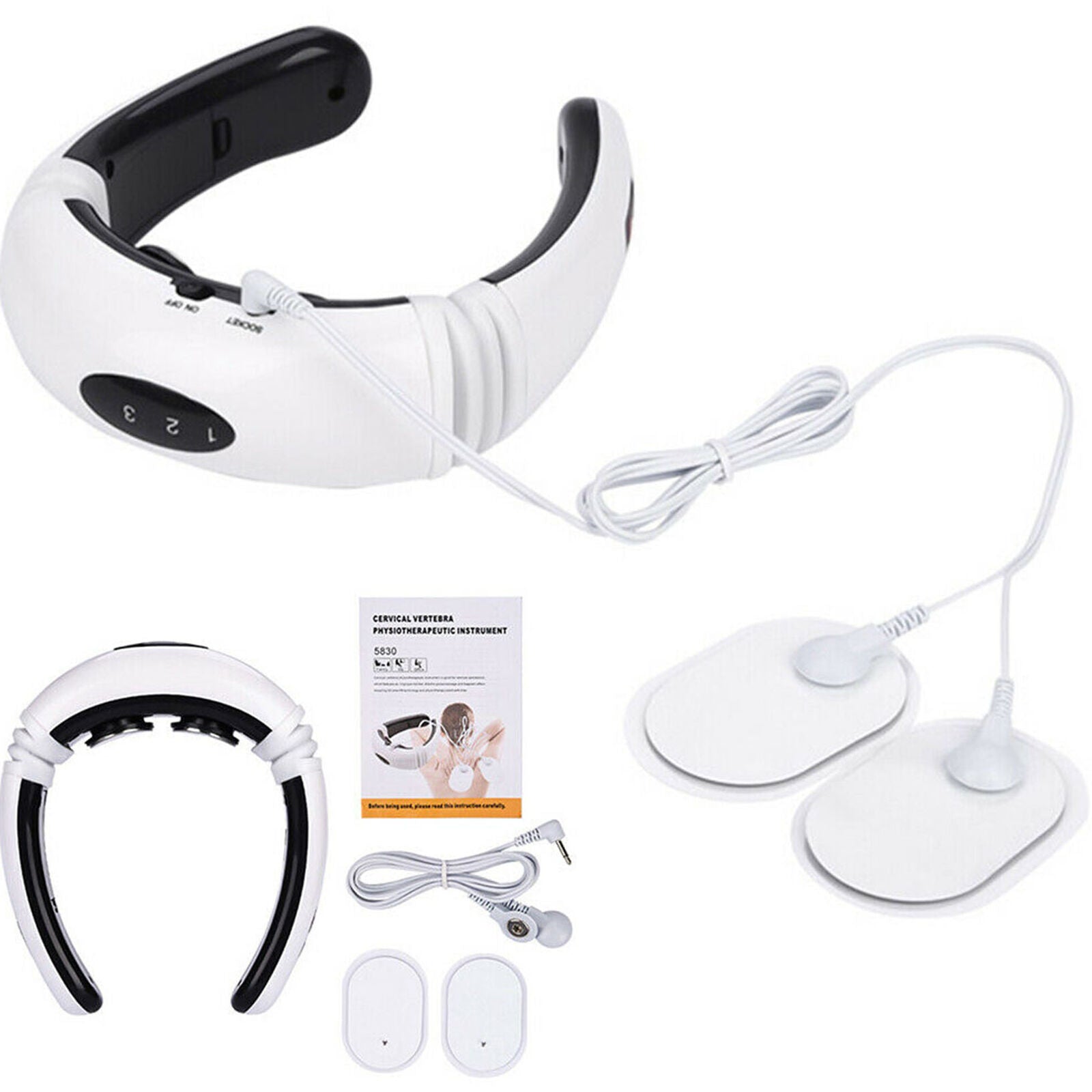 Electric Massager Pulse Back Neck Safe Care Far Infrared Pain Relax Tool Health