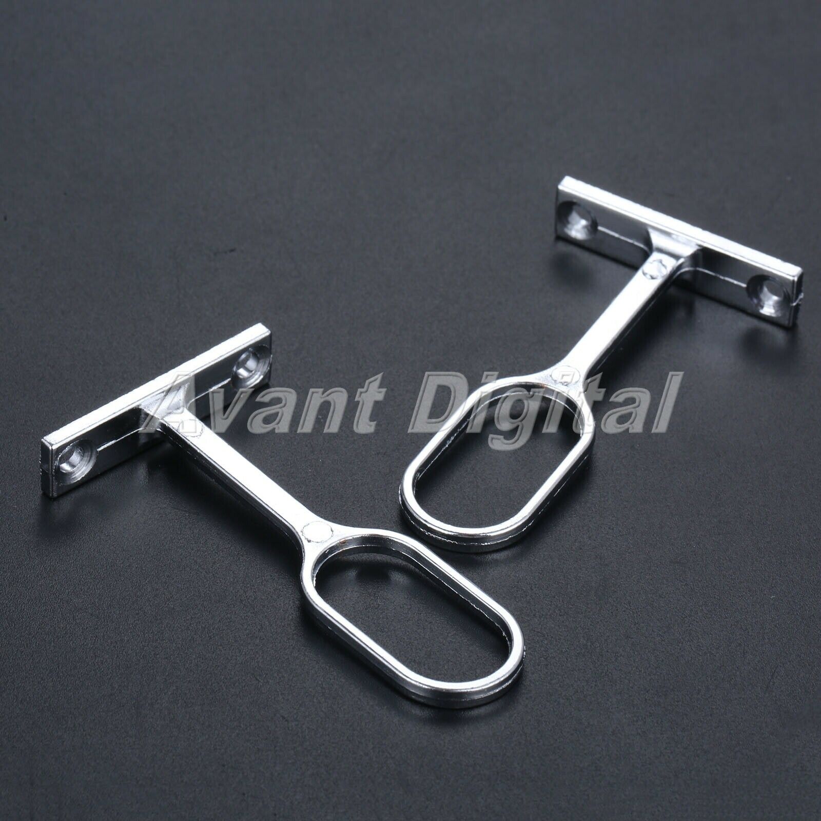 16mm Tube Dia Wardrobe Rod Rail End Alloy Bathroom Towel Brackets Support Set