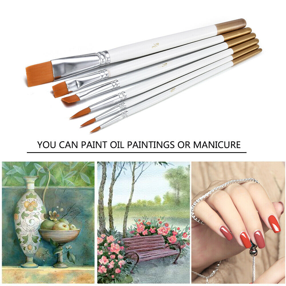 6PC Art Painting Brushes Set Acrylic Oil Watercolor Artist Paint Brush DulcetNEW
