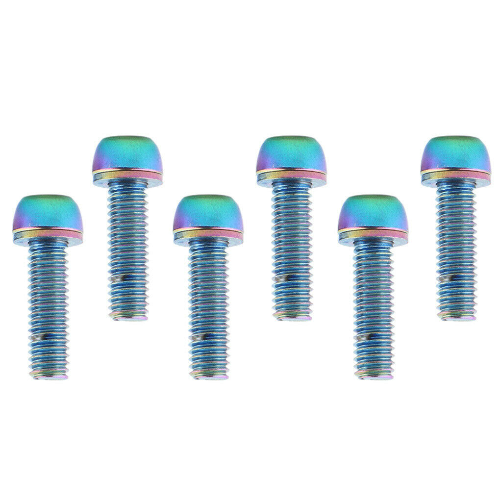 6 Pieces Bicycle Stem Bolts Ultralight Road Mountain Bike Screw 25x5.88mm