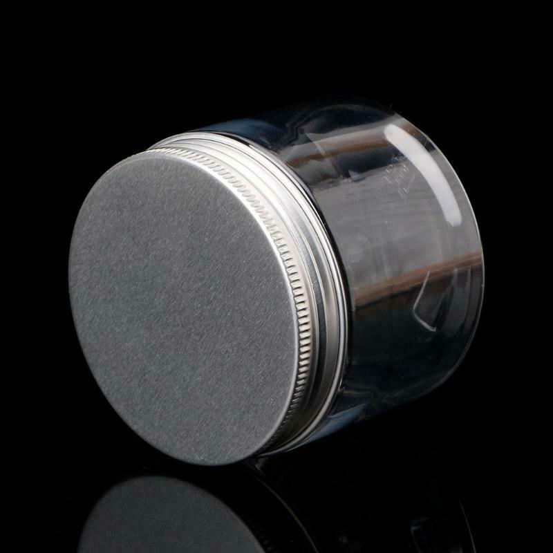 150ml Clear Round PET Jar With Aluminium Screw Lid Food Storage Container Sealed